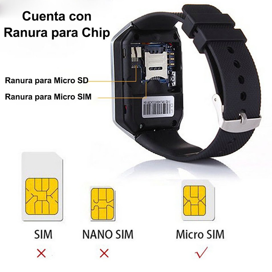 Foto 8 pulgar | Smartwatch Dz09 Cámara Bluetooth Sim Sd Plateado