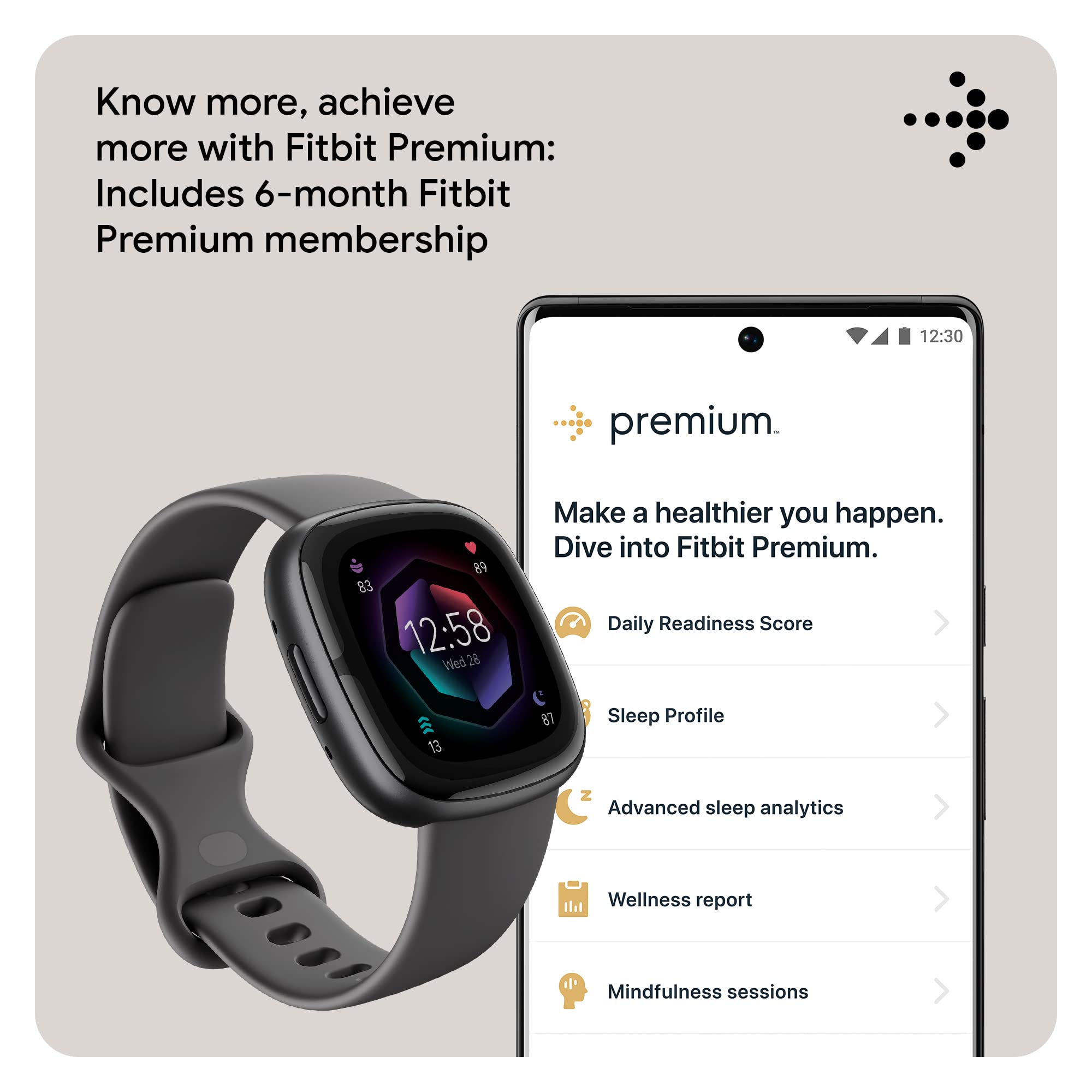 Foto 7 pulgar | Reloj Smartwatch Fitbit Sense 2 Gris-Venta Internacional