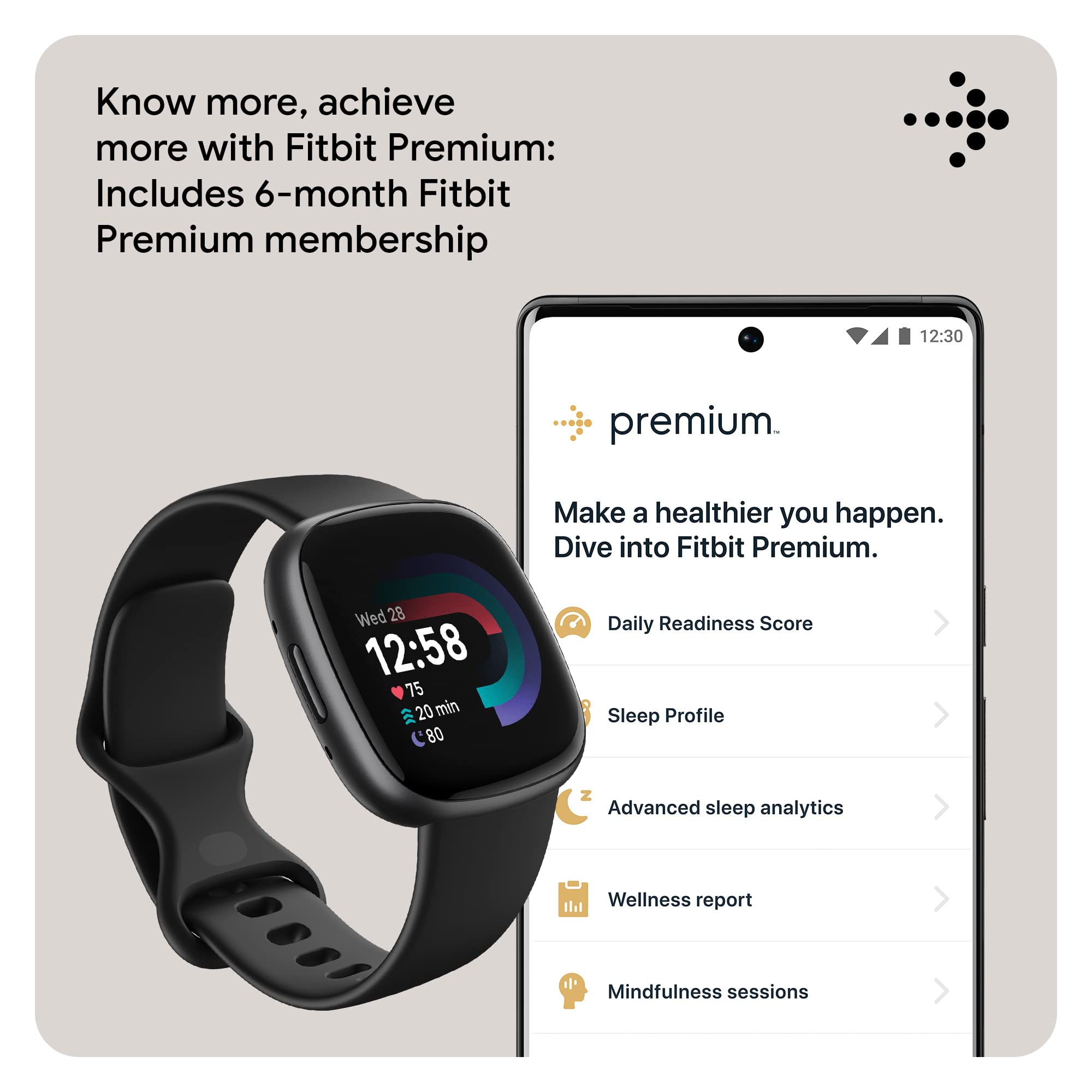 Foto 6 pulgar | Reloj Smartwatch Fitbit Versa 4 Negro-Venta Internacional