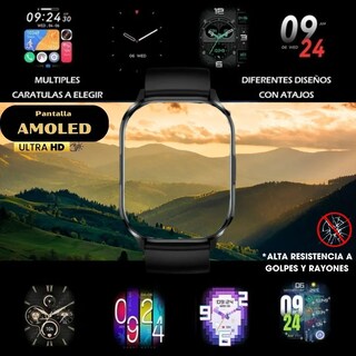 Foto 6 | Smartwatch Deportivo con Llamadas Bluetooth, Pantalla AMOLED Full Touch HD, Resistencia IP67, Sensor Óptico Unisex Negr