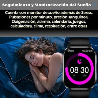 Foto 7 | Smartwatch Deportivo con Llamadas Bluetooth, Pantalla AMOLED Full Touch HD, Resistencia IP67, Sensor Óptico Unisex Negr
