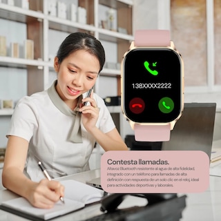 Foto 6 | Smartwatch Deportivo con Llamadas Bluetooth, Pantalla AMOLED HD, Monitoreo de Salud y Resistencia IP67 Color Rosa