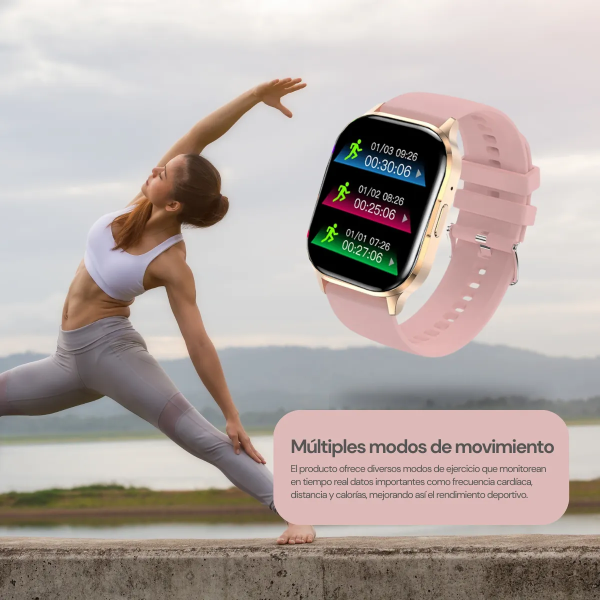 Foto 9 pulgar | Smartwatch Deportivo con Llamadas Bluetooth, Pantalla AMOLED HD, Monitoreo de Salud y Resistencia IP67 Color Rosa