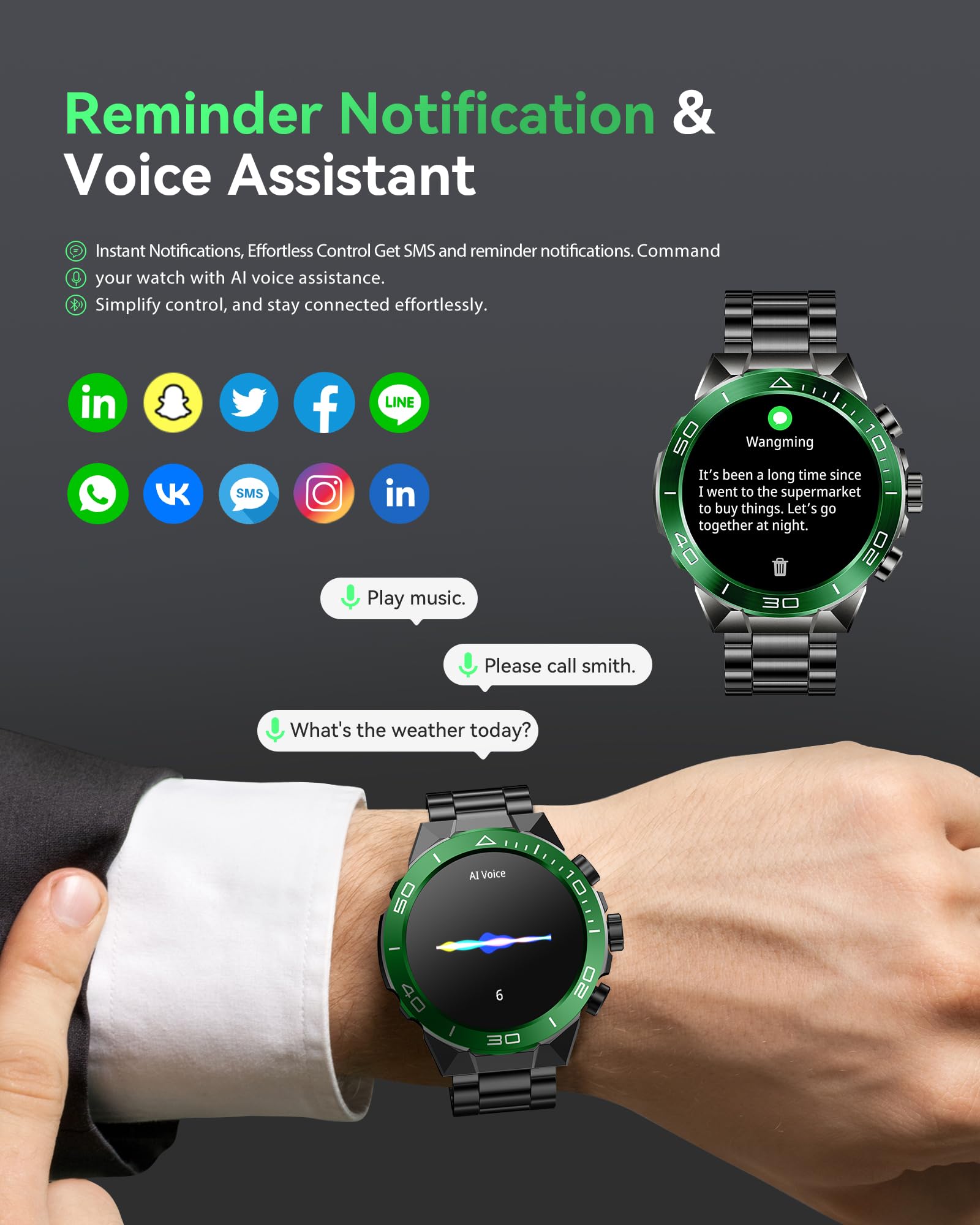 Foto 4 pulgar | Reloj Inteligente Souyie Luxury Con Pantalla Amoled De 1 43 Pulgadas Y Batería De 30 Días - Venta Internacional.