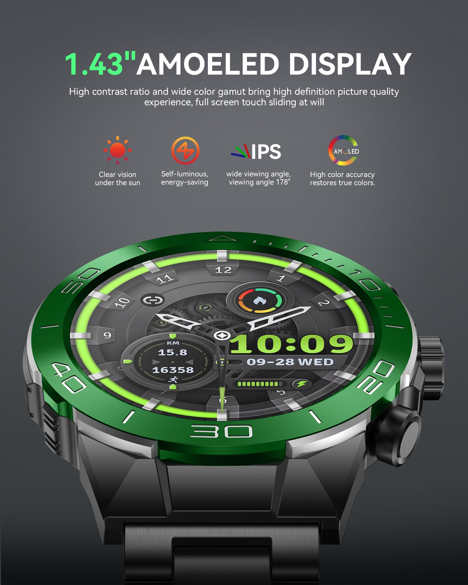 Foto 5 pulgar | Reloj Inteligente Souyie Luxury Con Pantalla Amoled De 1 43 Pulgadas Y Batería De 30 Días - Venta Internacional.