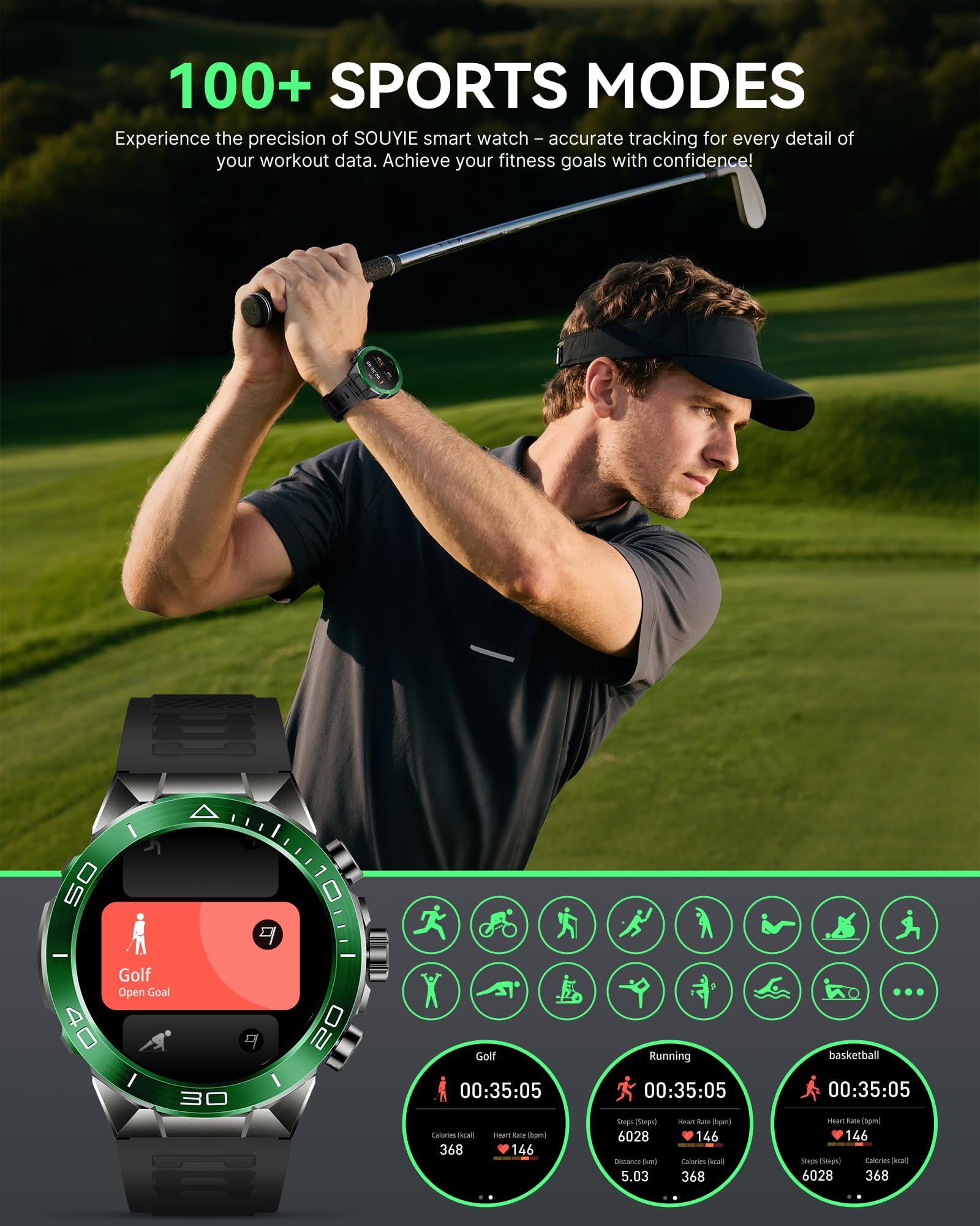 Foto 6 pulgar | Reloj Inteligente Souyie Luxury Con Pantalla Amoled De 1 43 Pulgadas Y Batería De 30 Días - Venta Internacional.