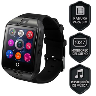 Foto 1 | Smartwatch Q18 Negro con Cámara, SIM y MicroSD, Llamadas Bluetooth y Funciones Deportivas