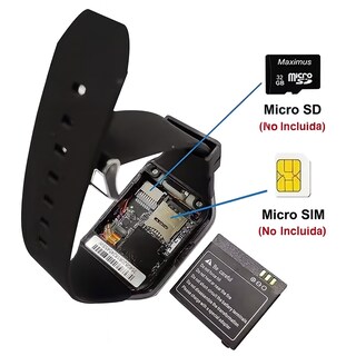 Foto 4 | Smartwatch Q18 Negro con Cámara, SIM y MicroSD, Llamadas Bluetooth y Funciones Deportivas