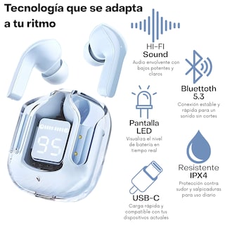 Foto 3 | Smartwatch Ultra Rosa Full Touch + Audífonos Bluetooth Z9 Azul Cancelación Ruido Resistente Al Agua