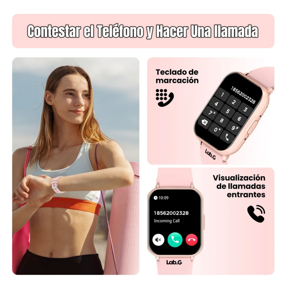 Foto 3 pulgar | Smartwatch Lab.G Rosa
