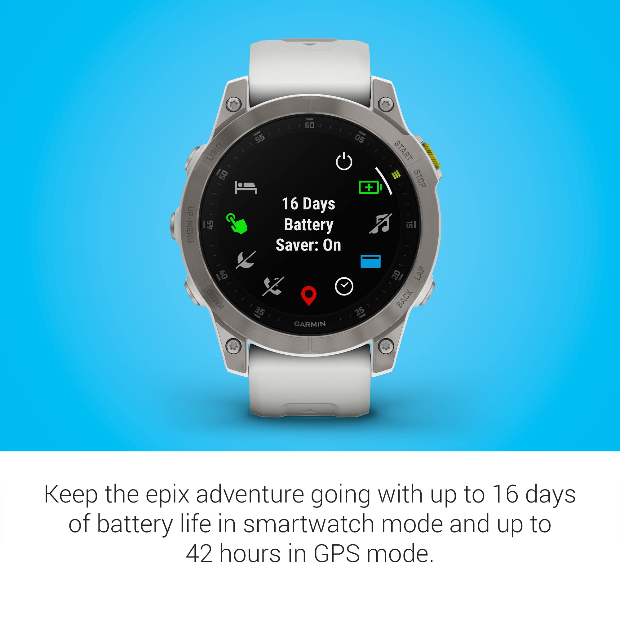 Foto 4 pulgar | Reloj Inteligente Garmin Epix Gen 2 Premium Health Amoled Blanco - Venta Internacional.