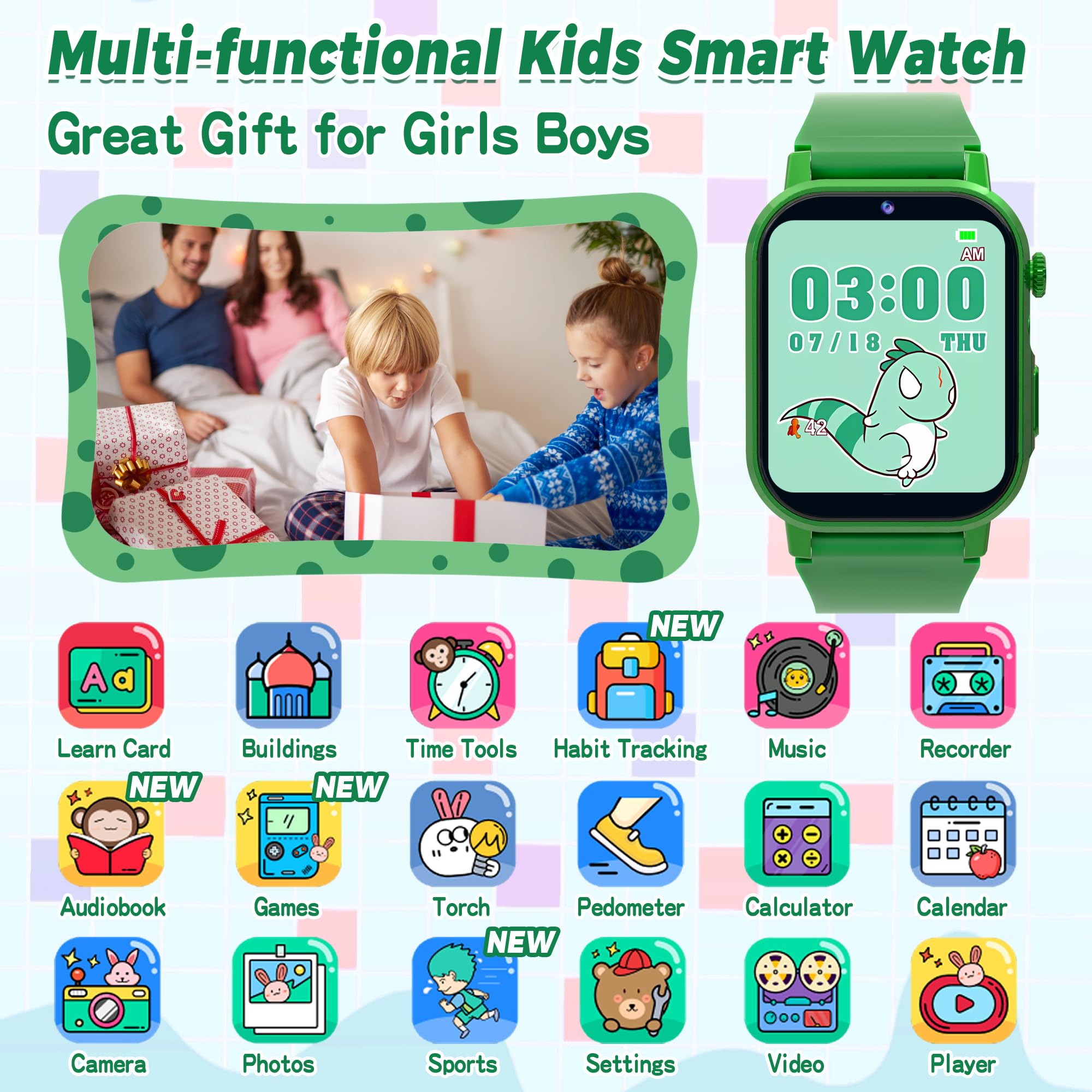 Foto 3 pulgar | Reloj Inteligente Phyulls Kids Con 32 Juegos De Rompecabezas  Cámara Y Música - Venta Internacional.