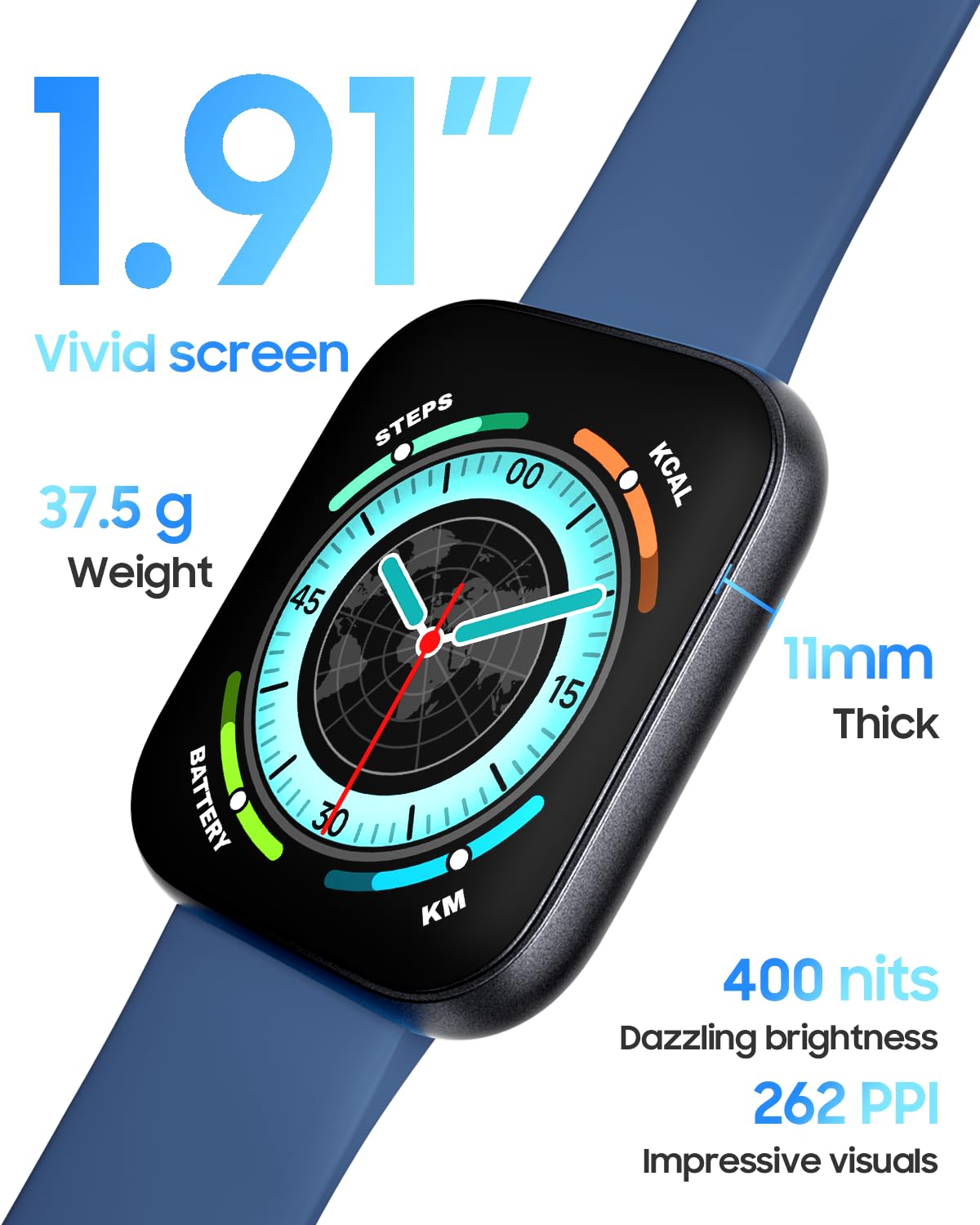 Foto 6 pulgar | Reloj Inteligente Toobur Alexa Con Pantalla Hd Integrada De 1 91''  Azul - Venta Internacional.