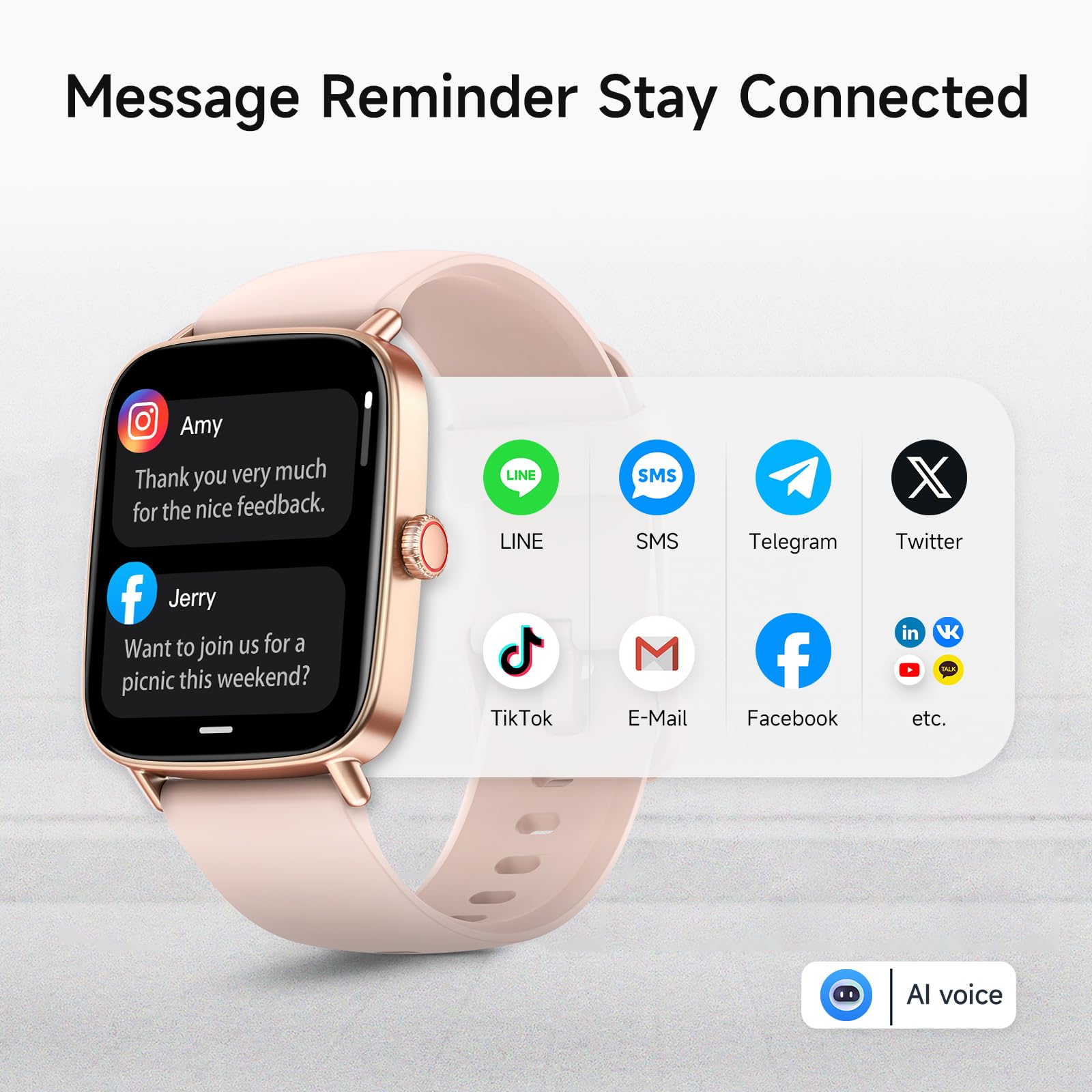 Foto 2 | Reloj Inteligente Aeac Hd De 1 85 Pulgadas Para Mujer  Rastreador De Actividad Física Ip68 - Venta Internacional.