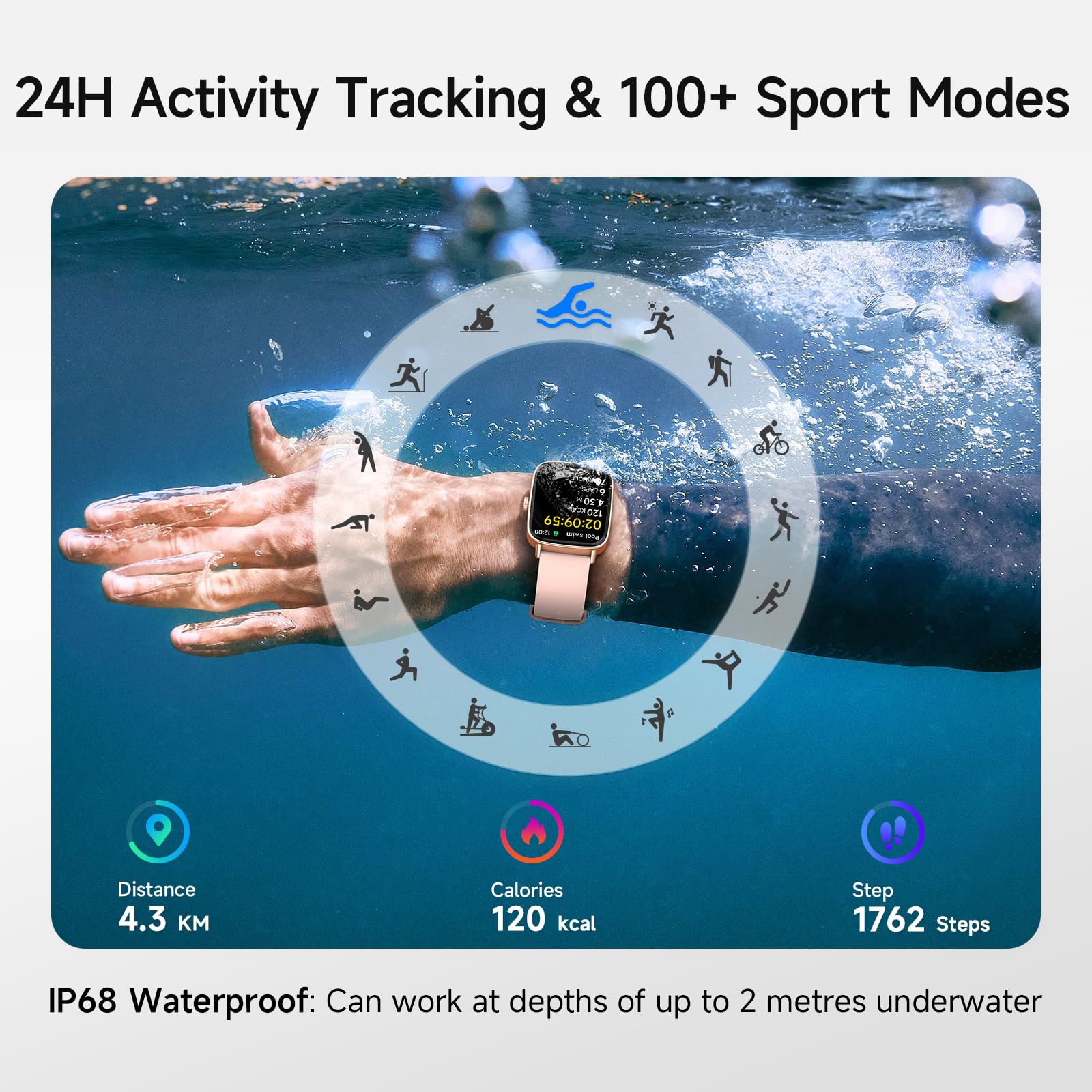 Foto 6 pulgar | Reloj Inteligente Aeac Hd De 1 85 Pulgadas Para Mujer  Rastreador De Actividad Física Ip68 - Venta Internacional.