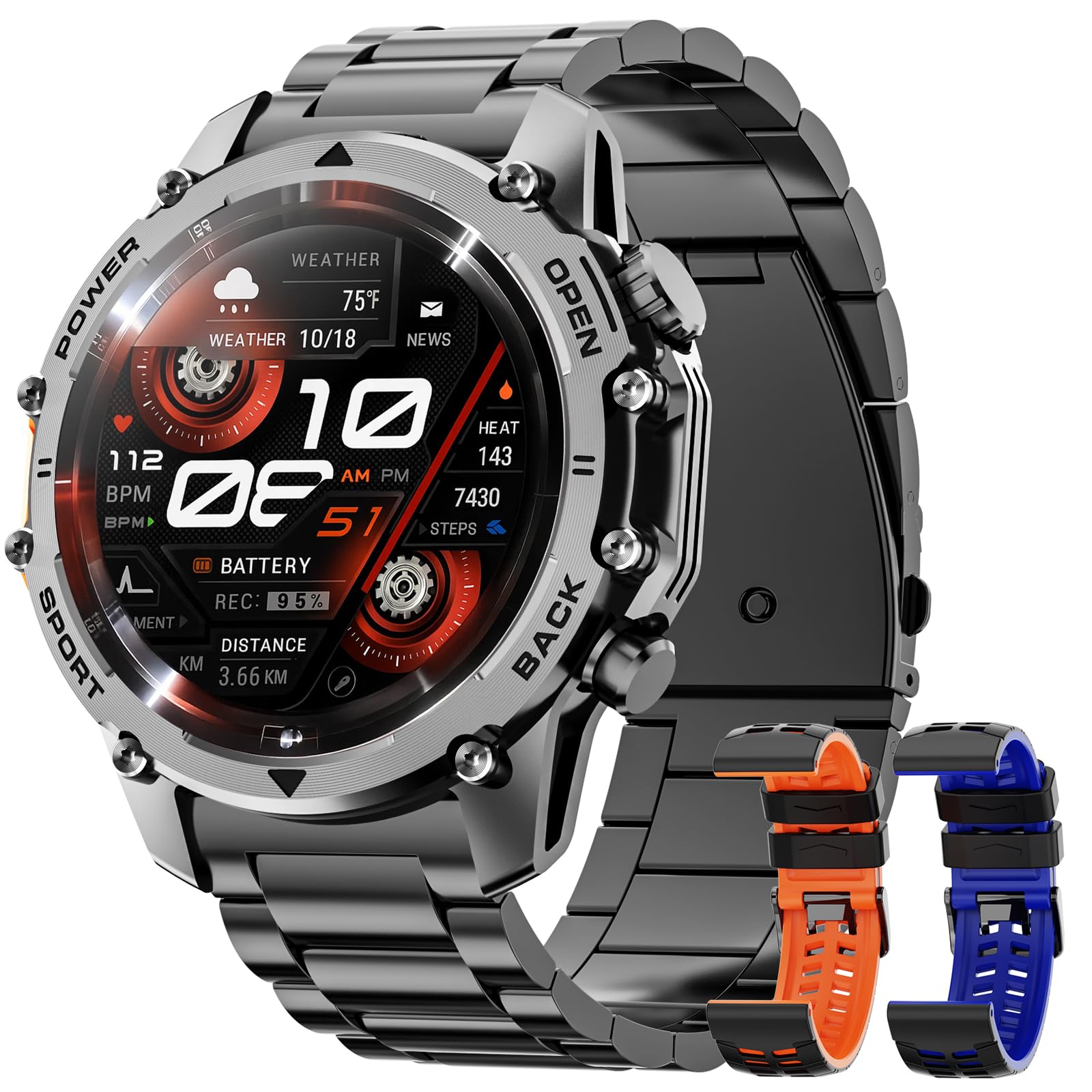 Foto 2 pulgar | Reloj Inteligente Hwagol Military De 1.52 Pulgadas Con Más De 100 Modos Deportivos Para Hombre - Venta Internacional.