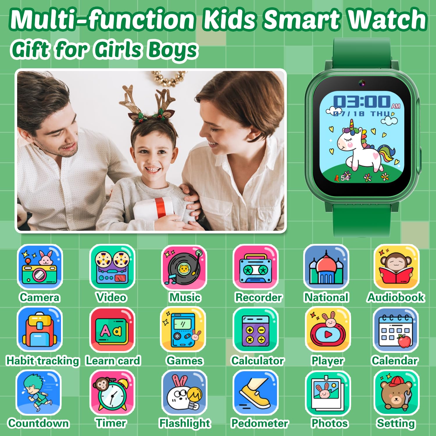 Foto 3 pulgar | Reloj Inteligente Sedzofan Impermeable Para Niños De 5 A 12 Años Con 32 Juegos - Venta Internacional.