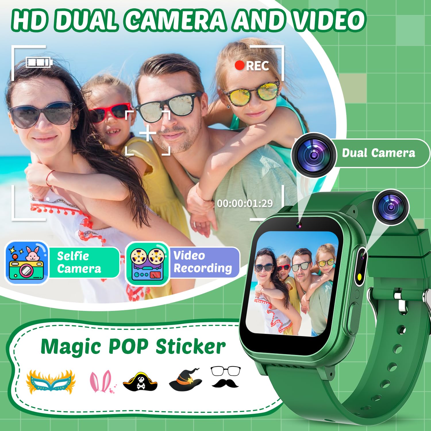 Foto 6 pulgar | Reloj Inteligente Sedzofan Impermeable Para Niños De 5 A 12 Años Con 32 Juegos - Venta Internacional.