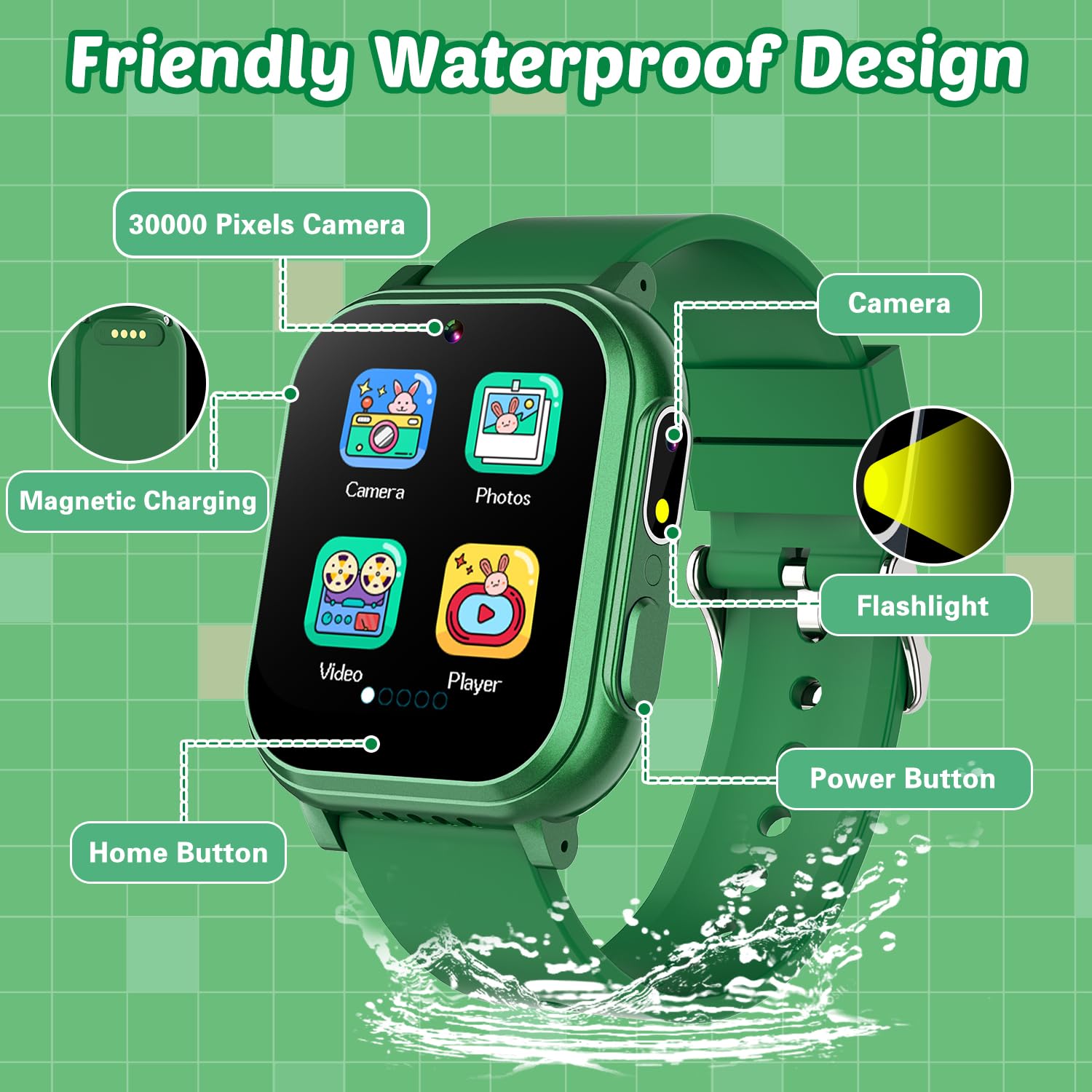 Foto 7 pulgar | Reloj Inteligente Sedzofan Impermeable Para Niños De 5 A 12 Años Con 32 Juegos - Venta Internacional.