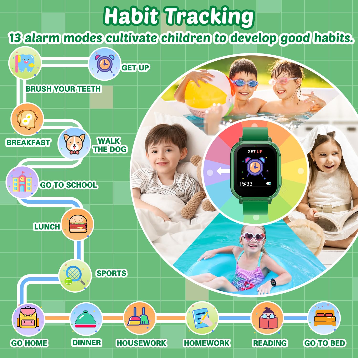 Foto 8 pulgar | Reloj Inteligente Sedzofan Impermeable Para Niños De 5 A 12 Años Con 32 Juegos - Venta Internacional.