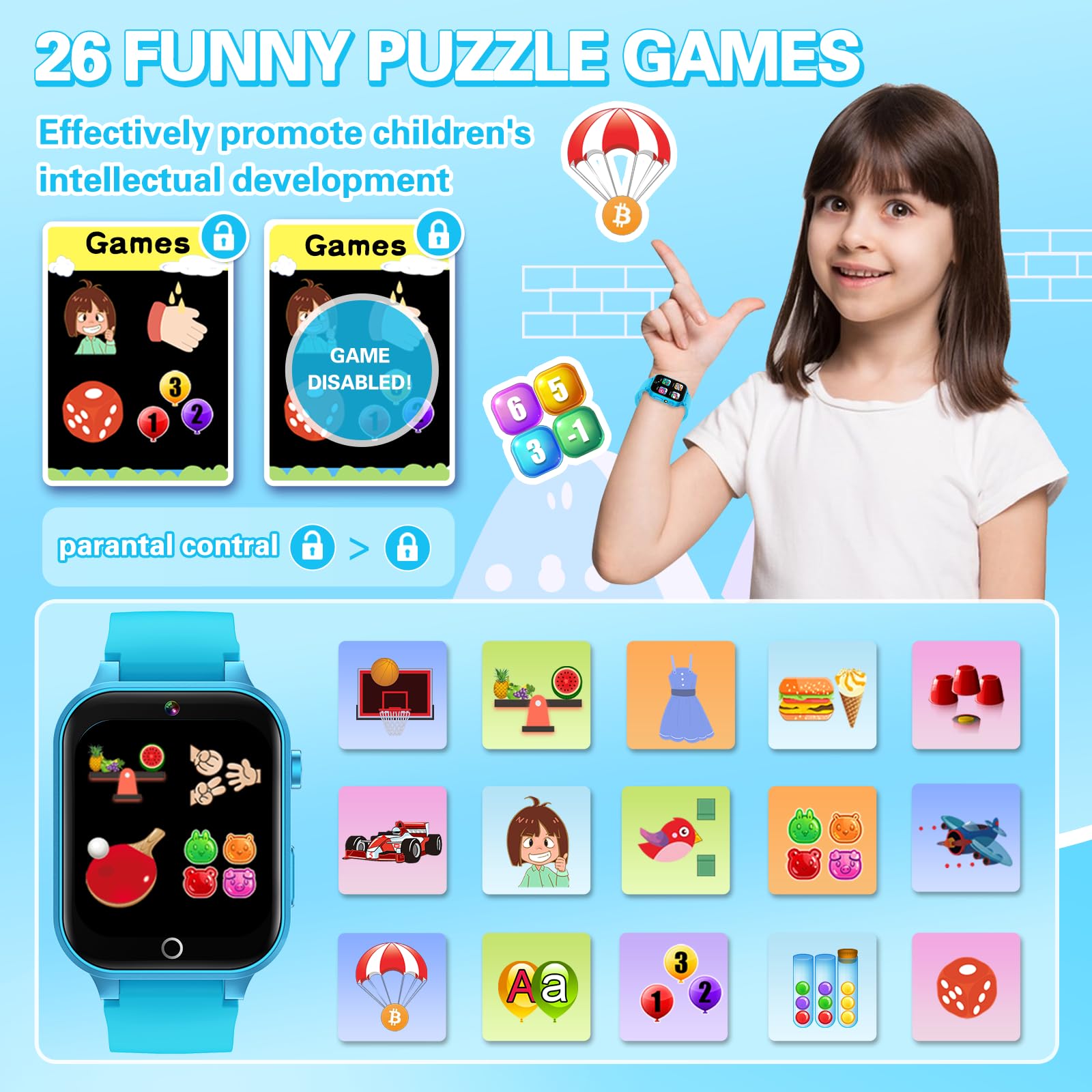 Foto 4 pulgar | Reloj Inteligente Vakzovy Para Niños De 5 A 12 Años  Pantalla Táctil Hd  26 Juegos - Venta Internacional.