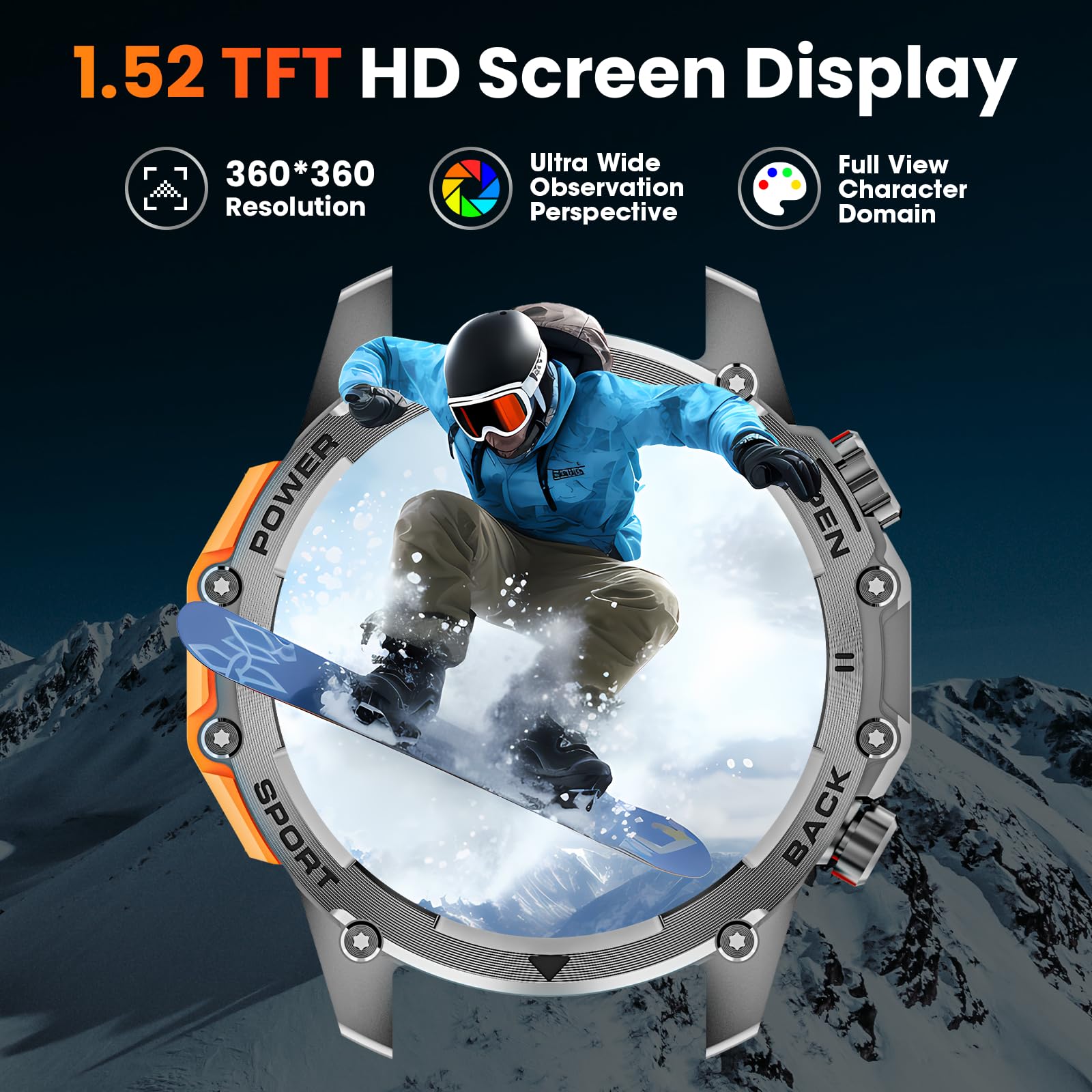 Foto 7 pulgar | Reloj Inteligente Hwagol Military De 1.52 Pulgadas Con Llamada/notificación Para Hombres - Venta Internacional.