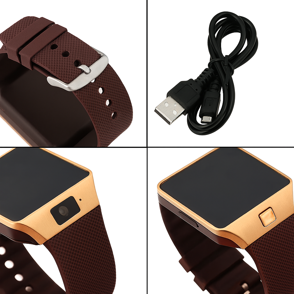 Foto 4 pulgar | Smartwatch Dz09 Reloj Inteligente Dorado Multifunción Pantalla Táctil Bluetooth Cámara Notificaciones