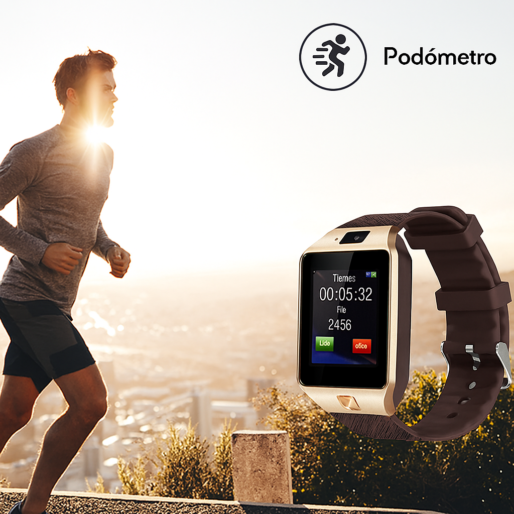 Foto 6 pulgar | Smartwatch Dz09 Reloj Inteligente Dorado Multifunción Pantalla Táctil Bluetooth Cámara Notificaciones