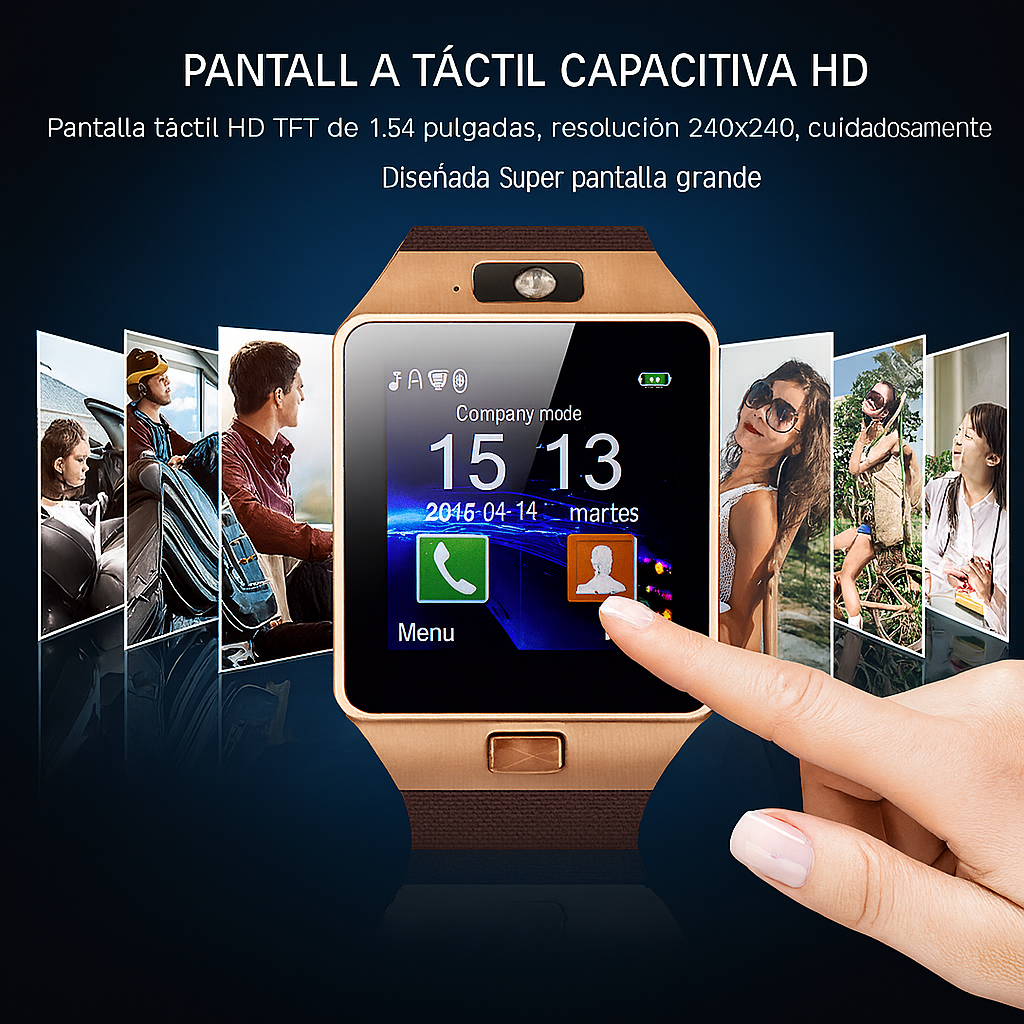 Foto 8 pulgar | Smartwatch Dz09 Reloj Inteligente Dorado Multifunción Pantalla Táctil Bluetooth Cámara Notificaciones