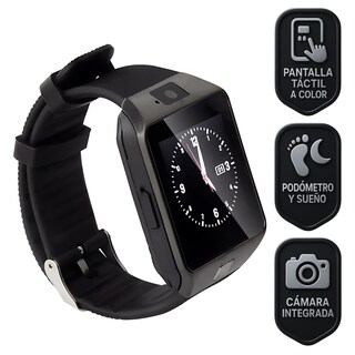 Foto 1 | Smartwatch Dz09 Reloj Inteligente Negro Multifunción Pantalla Táctil Bluetooth Cámara Notificaciones
