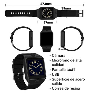 Foto 2 | Smartwatch Dz09 Reloj Inteligente Negro Multifunción Pantalla Táctil Bluetooth Cámara Notificaciones