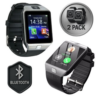Foto 1 | Kit 2 Smartwatch Dz09 Reloj Inteligente Plateado Multifunción Pantalla Táctil Bluetooth Cámara Notificaciones