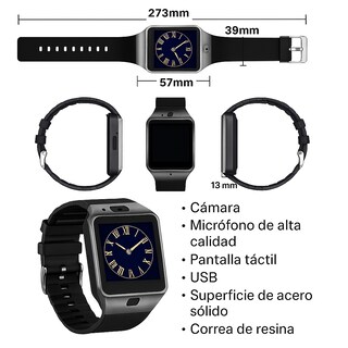 Foto 3 | Kit 2 Smartwatch Dz09 Reloj Inteligente Plateado Multifunción Pantalla Táctil Bluetooth Cámara Notificaciones