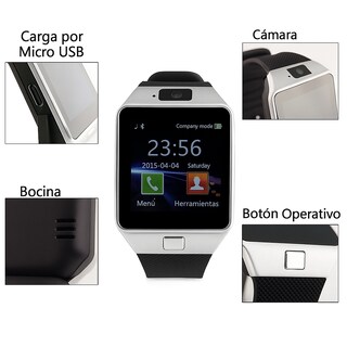 Foto 4 | Kit 2 Smartwatch Dz09 Reloj Inteligente Plateado Multifunción Pantalla Táctil Bluetooth Cámara Notificaciones