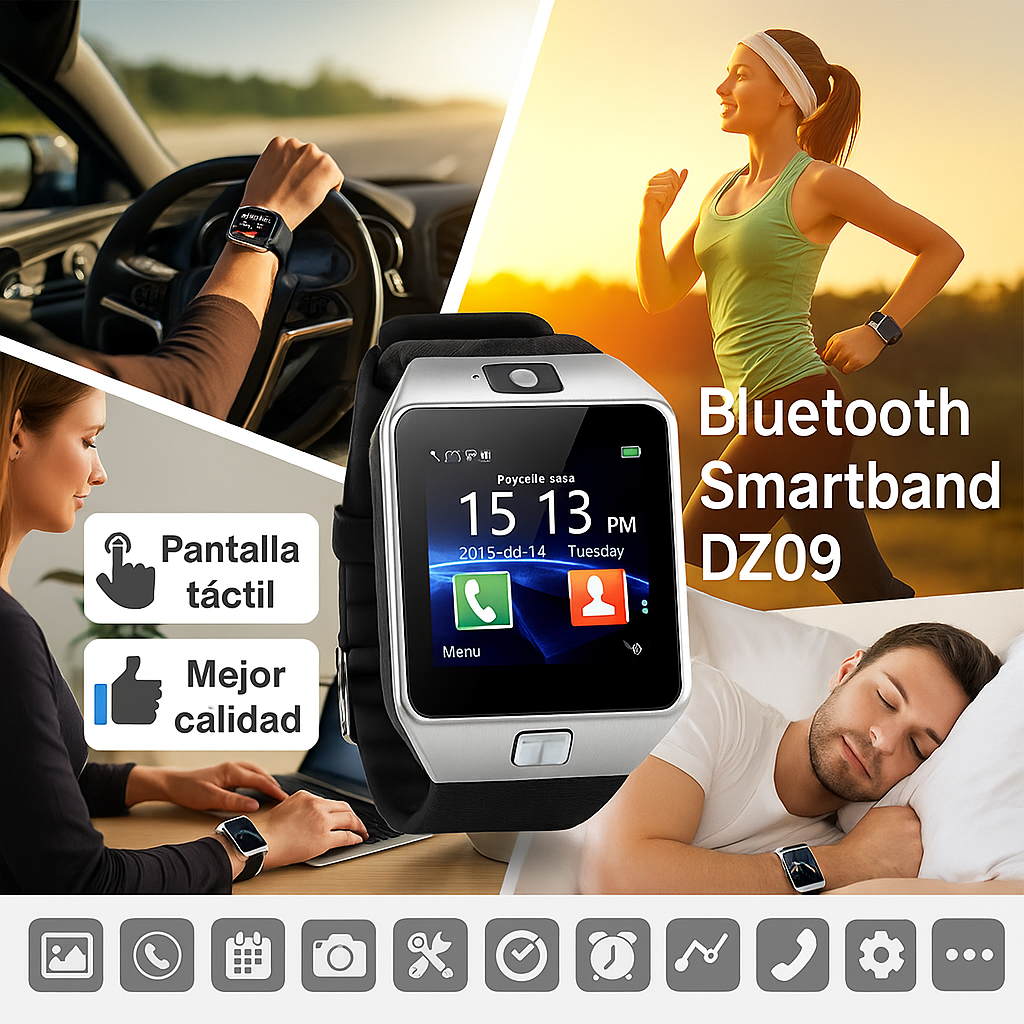 Foto 7 pulgar | Kit 2 Smartwatch Dz09 Reloj Inteligente Plateado Multifunción Pantalla Táctil Bluetooth Cámara Notificaciones
