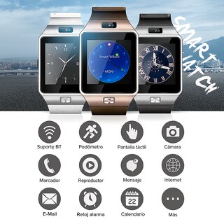 Foto 8 | Kit 2 Smartwatch Dz09 Reloj Inteligente Plateado Multifunción Pantalla Táctil Bluetooth Cámara Notificaciones