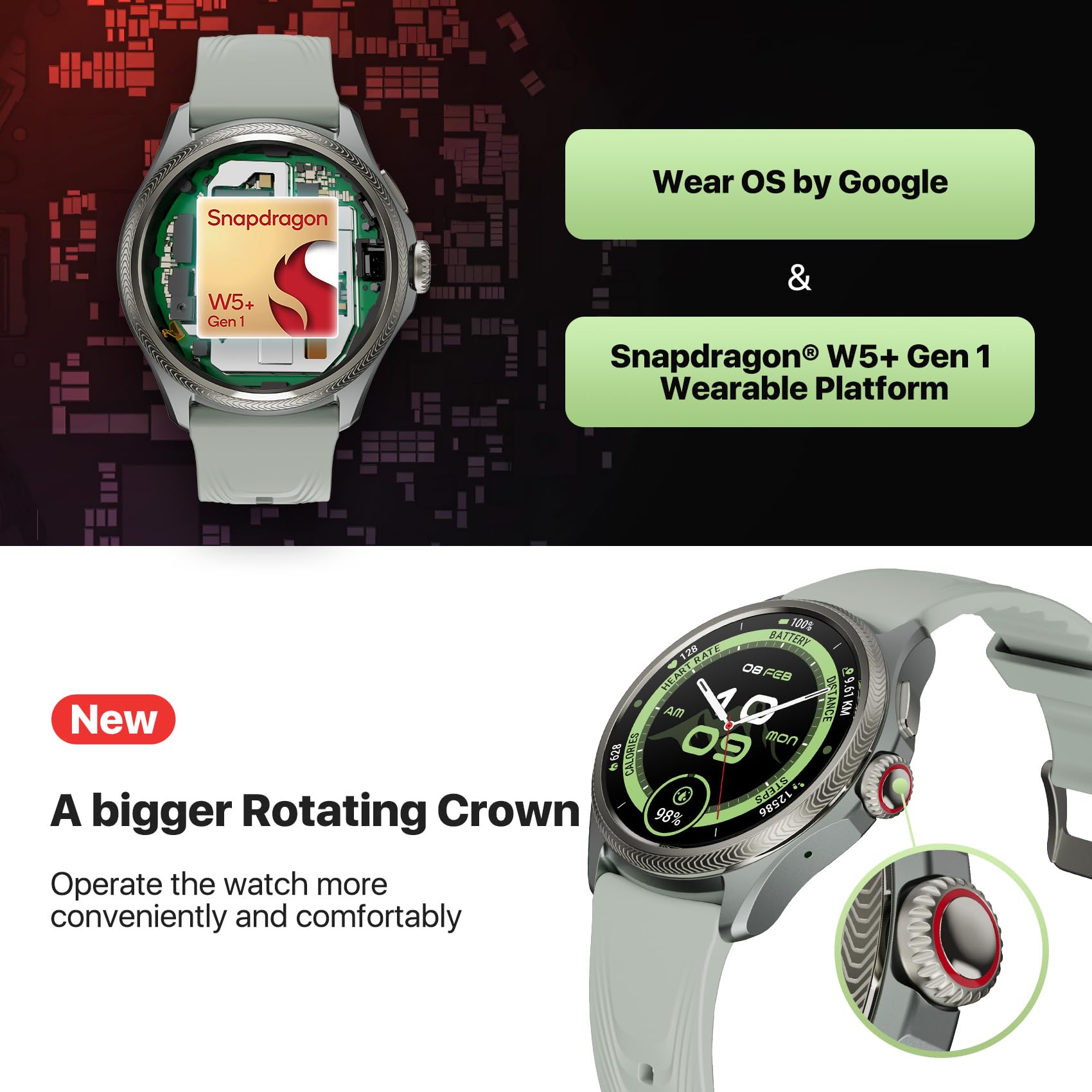 Foto 3 | Smartwatch Ticwatch Pro 5 Enduro 1.43'' Con Batería Android De 90 H - Venta Internacional.