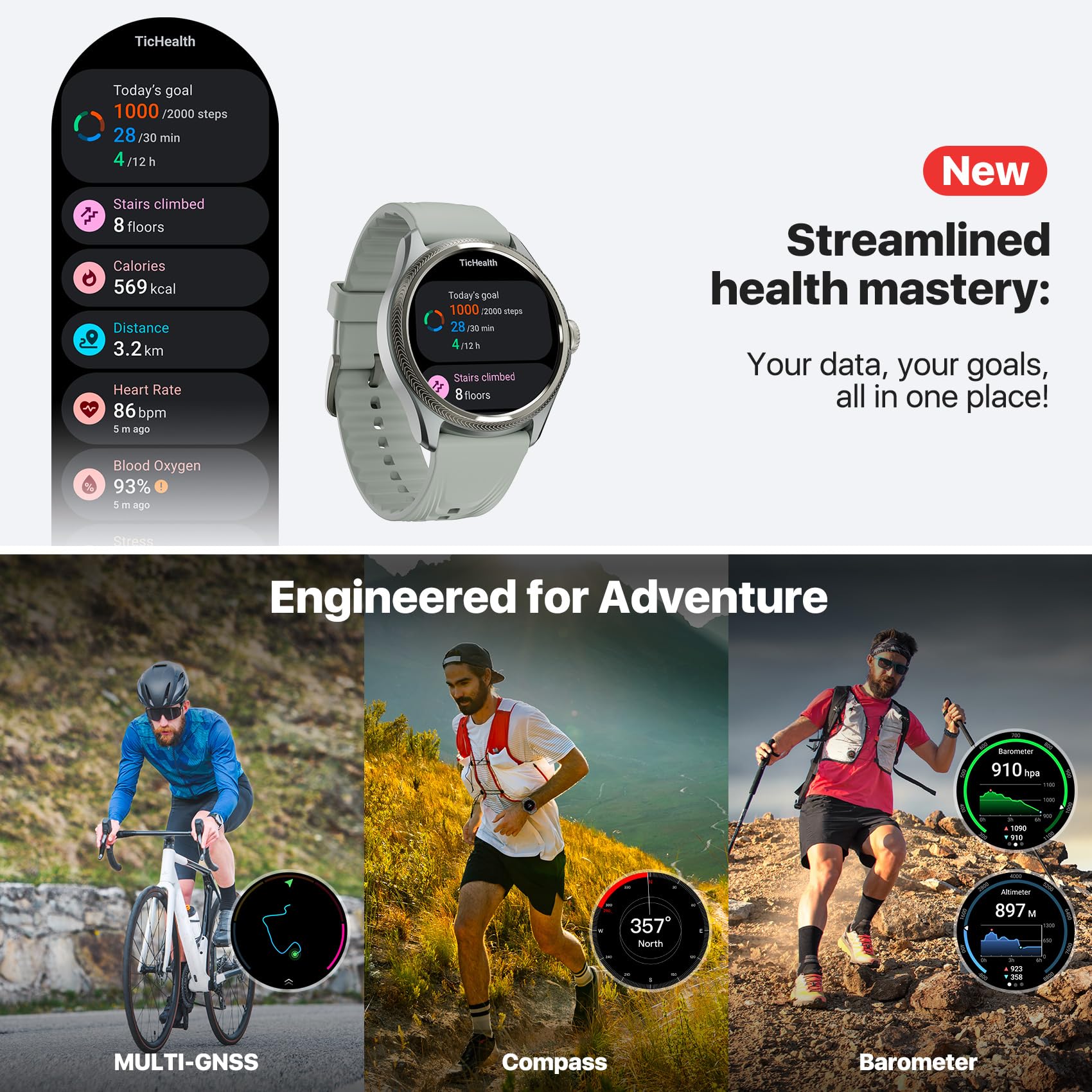 Foto 6 pulgar | Smartwatch Ticwatch Pro 5 Enduro 1.43'' Con Batería Android De 90 H - Venta Internacional.