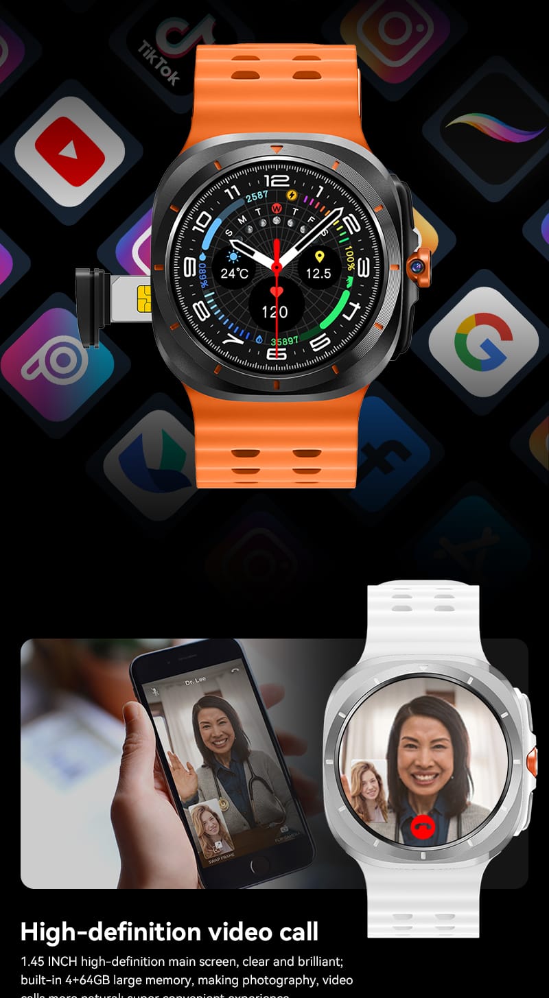 Foto 5 pulgar | Hw S12 Call Ultra 5g Reloj Inteligente Android Cámara Gps Wifi 5g Youtube Whatsapp Gps.