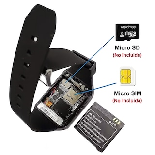 Foto 6 | Smartwatch Q18 Negro Con Cámara Ranura Micro Sim Y Microsd + Audífonos Inalámbricos Bluetooth Pro Con Cancelación