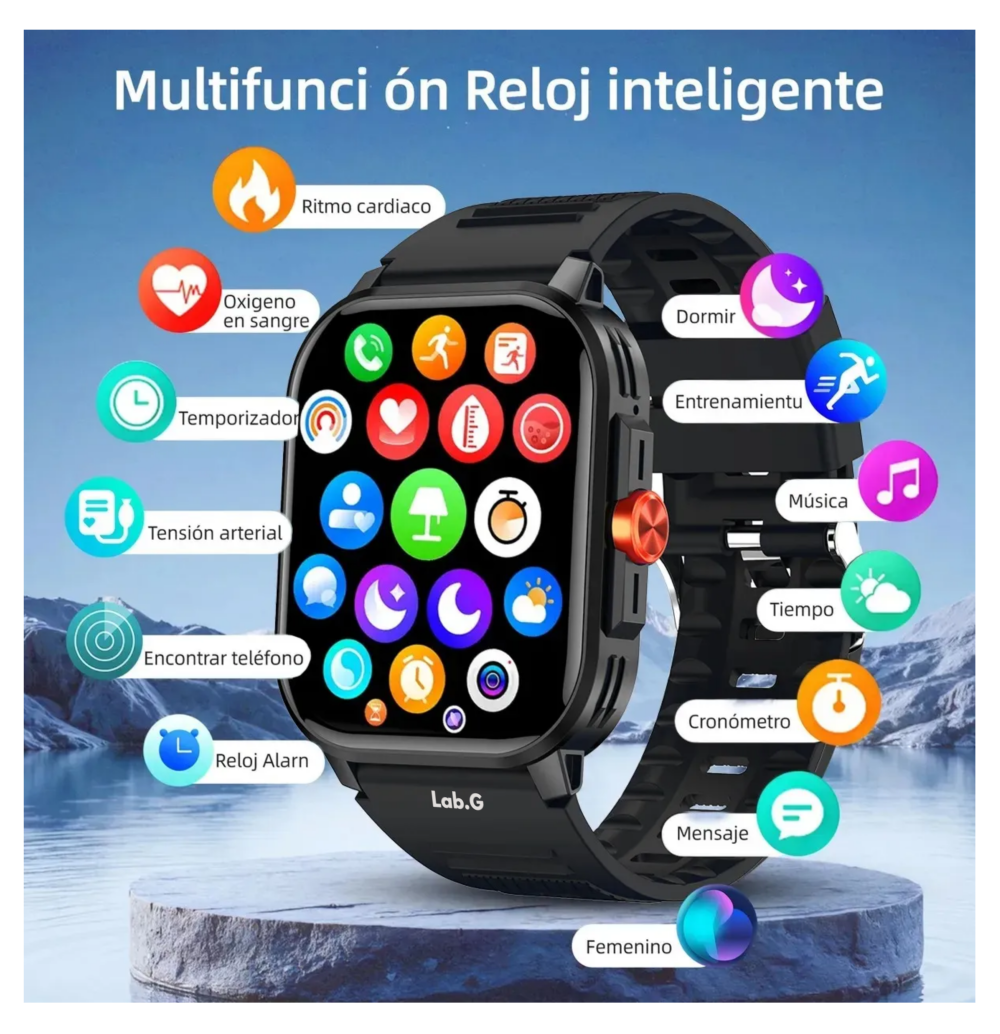 Foto 4 pulgar | Smartwatch Reloj Inteligente Llamadas 1.81 Lab.g   Color Negro