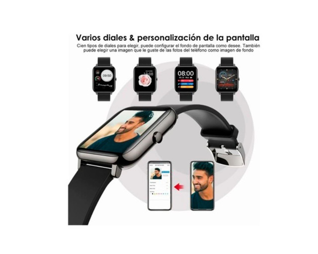 Foto 4 pulgar | Reloj Inteligente Deportivo Negro P22