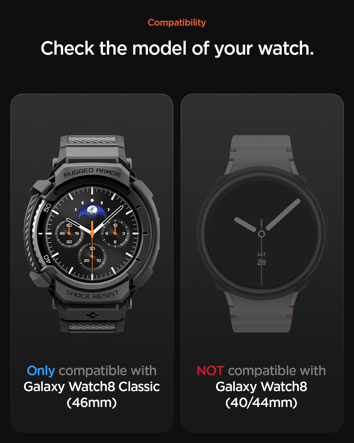 Foto 3 pulgar | Funda Con Correa Para Samsung Galaxy Watch 8 Classic De 46 Mm - Venta Internacional.