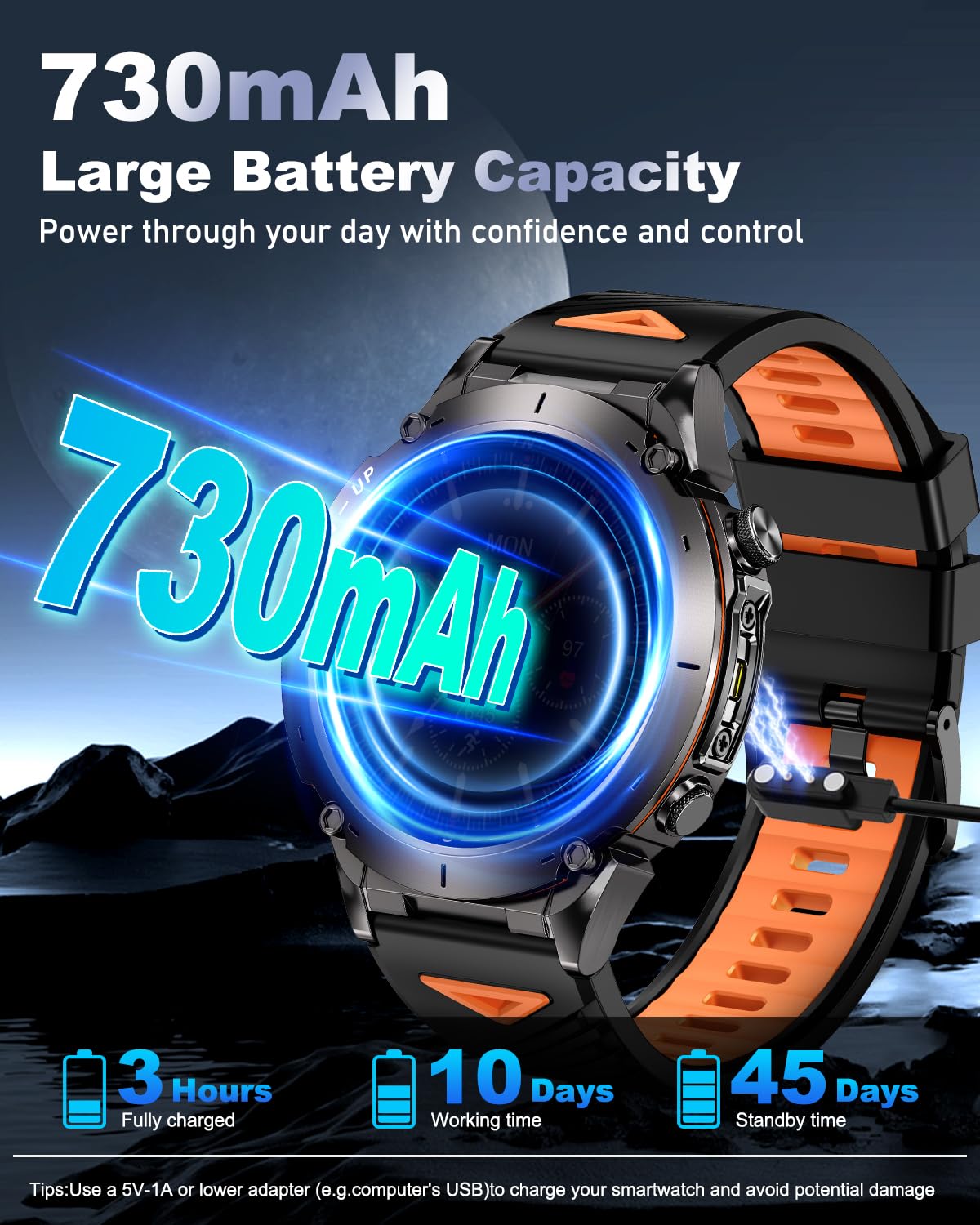 Foto 2 | Reloj Inteligente Podoeil Gps Military 1.43'' Amoled Para Hombre - Venta Internacional.