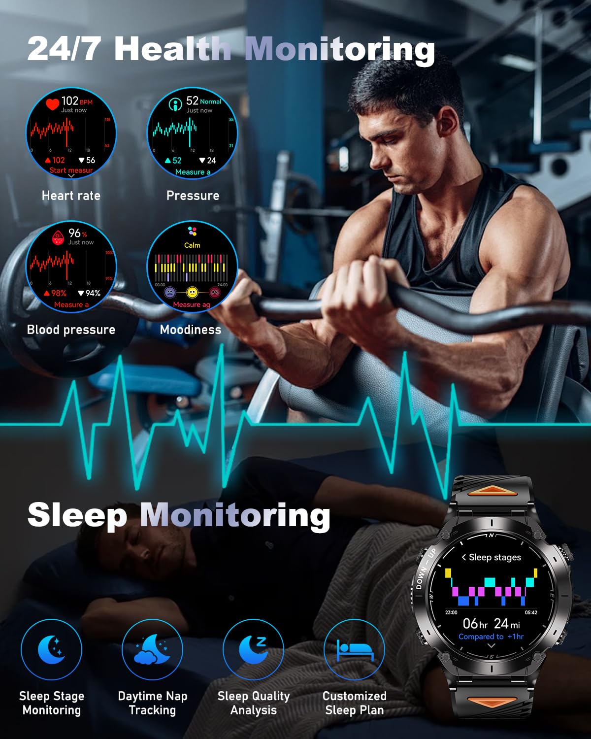 Foto 6 pulgar | Reloj Inteligente Podoeil Gps Military 1.43'' Amoled Para Hombre - Venta Internacional.