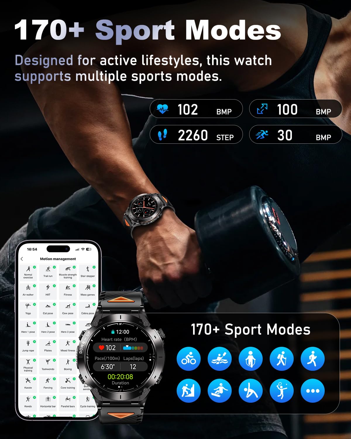 Foto 7 pulgar | Reloj Inteligente Podoeil Gps Military 1.43'' Amoled Para Hombre - Venta Internacional.