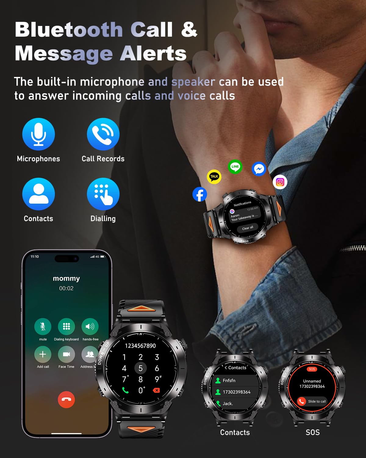 Foto 8 pulgar | Reloj Inteligente Podoeil Gps Military 1.43'' Amoled Para Hombre - Venta Internacional.