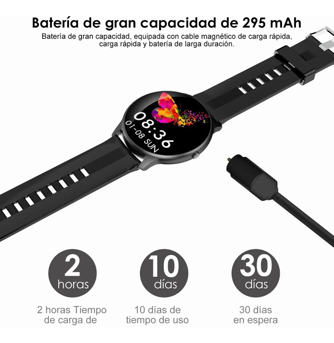 Foto 4 pulgar | Reloj Deportivo Malubero Smartwatch Bluetooth  Negro