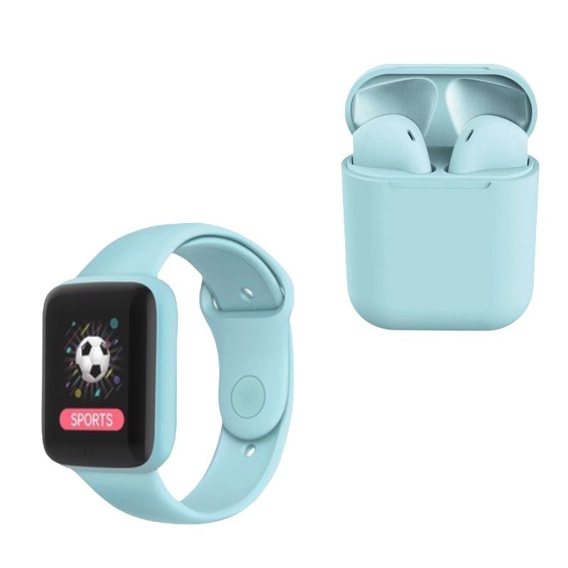 Foto 1 | Kit de Smartwatch M51 y Audífonos Inalámbricos E21 color Azul