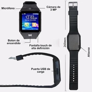 Foto 3 | Smartwatch Genérica DZ09 Bluetooth Pantalla Touch 1.56 Dorado